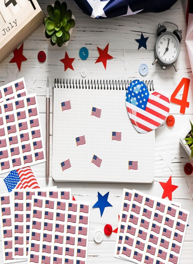 CPicdn 210Pcs American Flag 3D Dome Sticker, Patriotic Mini Flag Sticker Independence Day Supplies Waterproof Veterans Memorial Day USA Pride Support Decal for Your Name Badge Parade Gift - Image 4